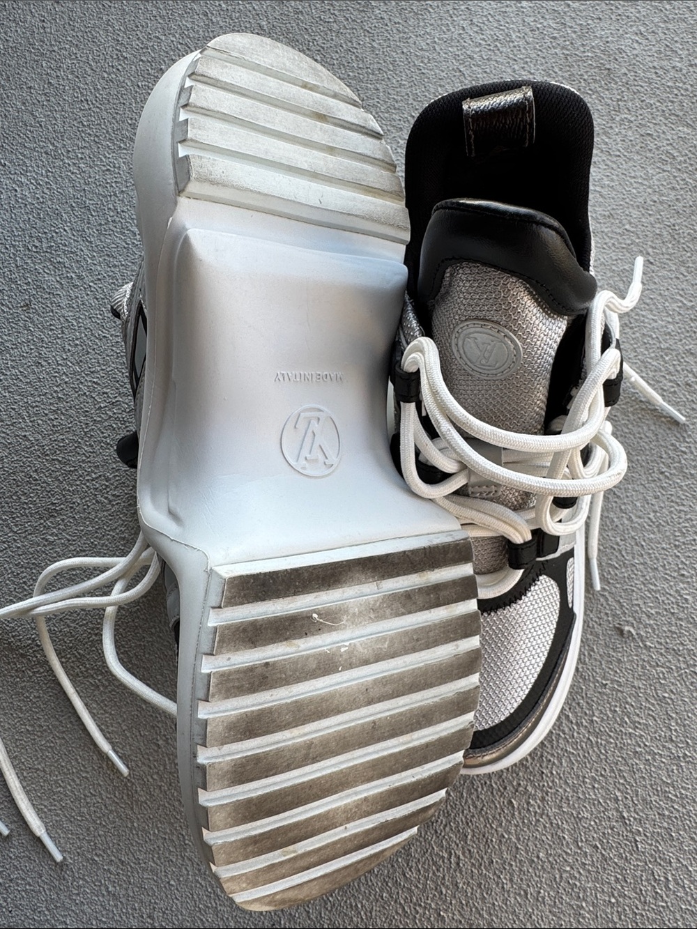 Louis Vuitton White, Black & Silver Archlight Sneakers Women - Picture 4 of 6